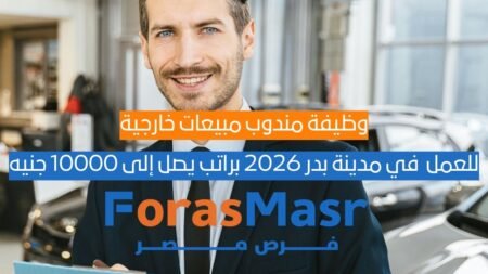 وظيفة مندوب مبيعات خارجية في مدينة بدر 2026 براتب يصل إلى 10000 جنيه